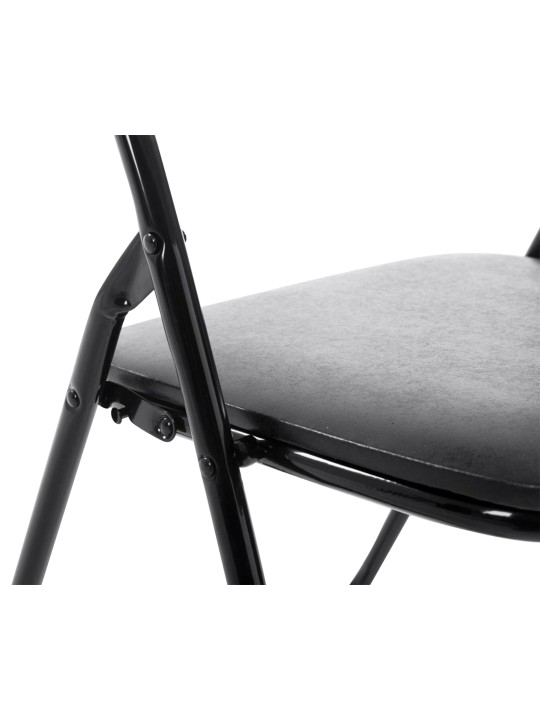 Lot de 2 chaises pliantes Felix, noir/noir