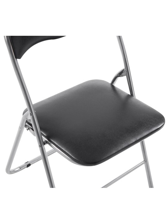 Lot de 2 chaises pliantes Felix, noir/argent