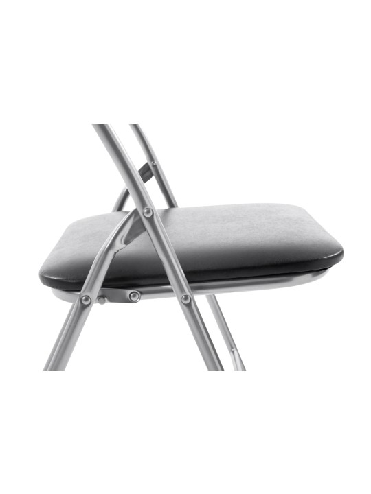Lot de 2 chaises pliantes Felix, noir/argent