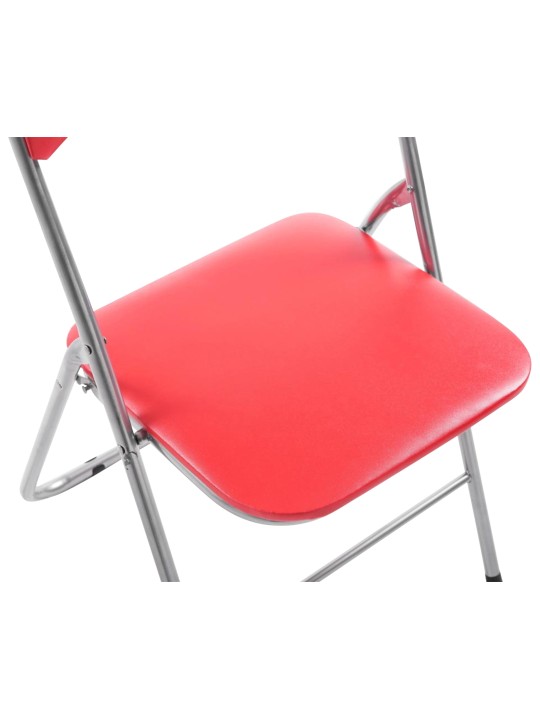 Lot de 2 chaises pliantes Felix, rouge/argent