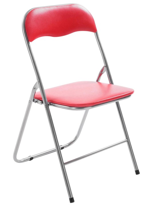 Lot de 4 chaises pliantes Felix, rouge/argent