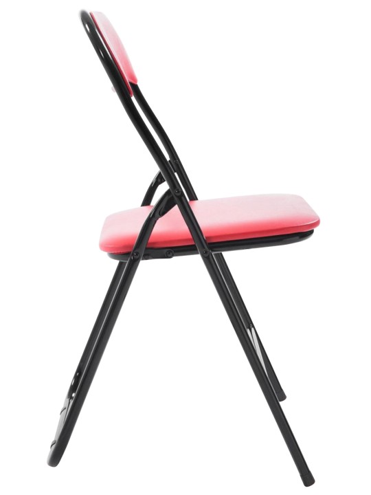 Lot de 4 chaises pliantes Felix, rouge/noir