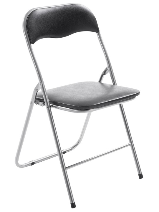 Lot de 4 chaises pliantes Felix, noir/argent
