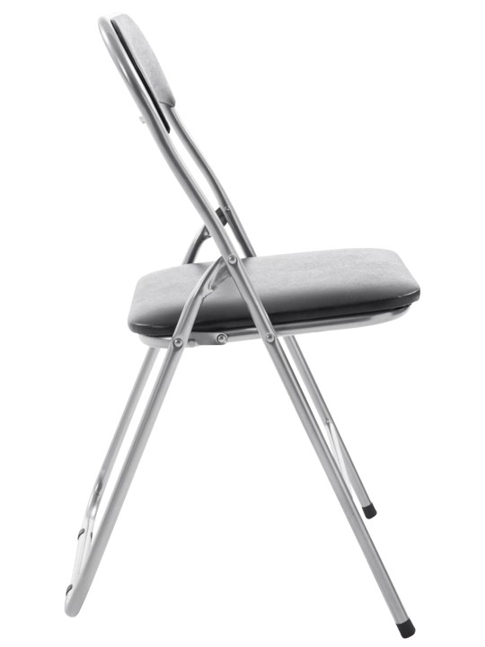 Lot de 4 chaises pliantes Felix, noir/argent