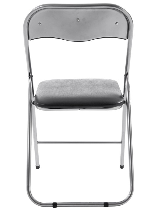 Lot de 4 chaises pliantes Felix, noir/argent