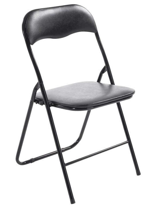 Lot de 4 chaises pliantes Felix, noir/noir