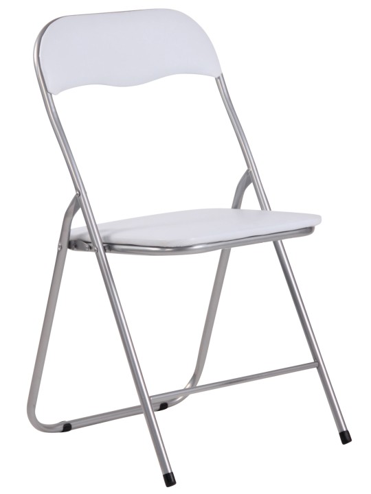 Lot de 4 chaises pliantes Felix, blanc/argent Lot de 4 chaises pliantes Felix, blanc/argent