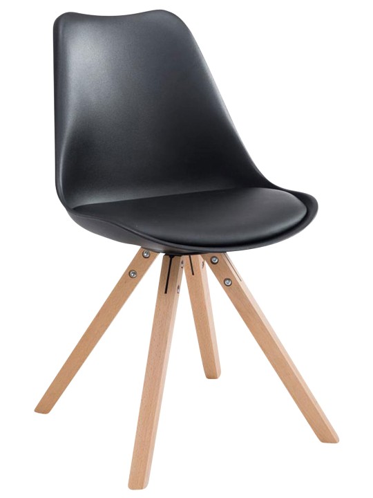 Lot de 4 Chaises Toulouse Simili Cuir Natura Square, noir Lot de 4 Chaises Toulouse Simili Cuir Natura Square, noir