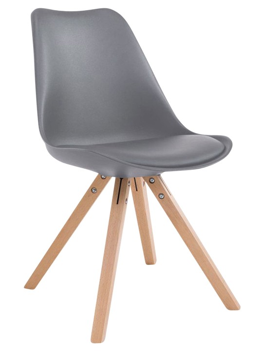 Lot de 4 Chaises Toulouse Simili Cuir Natura Square, gris Lot de 4 Chaises Toulouse Simili Cuir Natura Square, gris