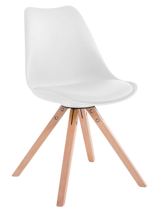 Lot de 4 Chaises Toulouse Simili Cuir Natura Square, blanc Lot de 4 Chaises Toulouse Simili Cuir Natura Square, blanc