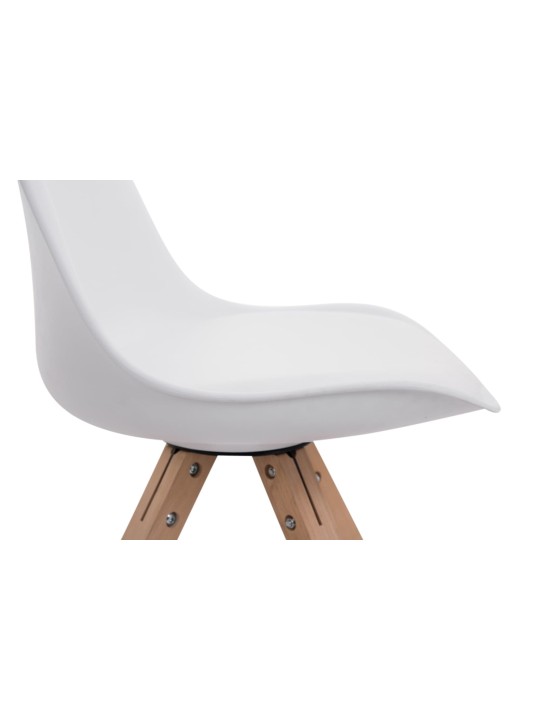 Lot de 4 Chaises Toulouse Simili Cuir Natura Square, blanc Lot de 4 Chaises Toulouse Simili Cuir Natura Square, blanc