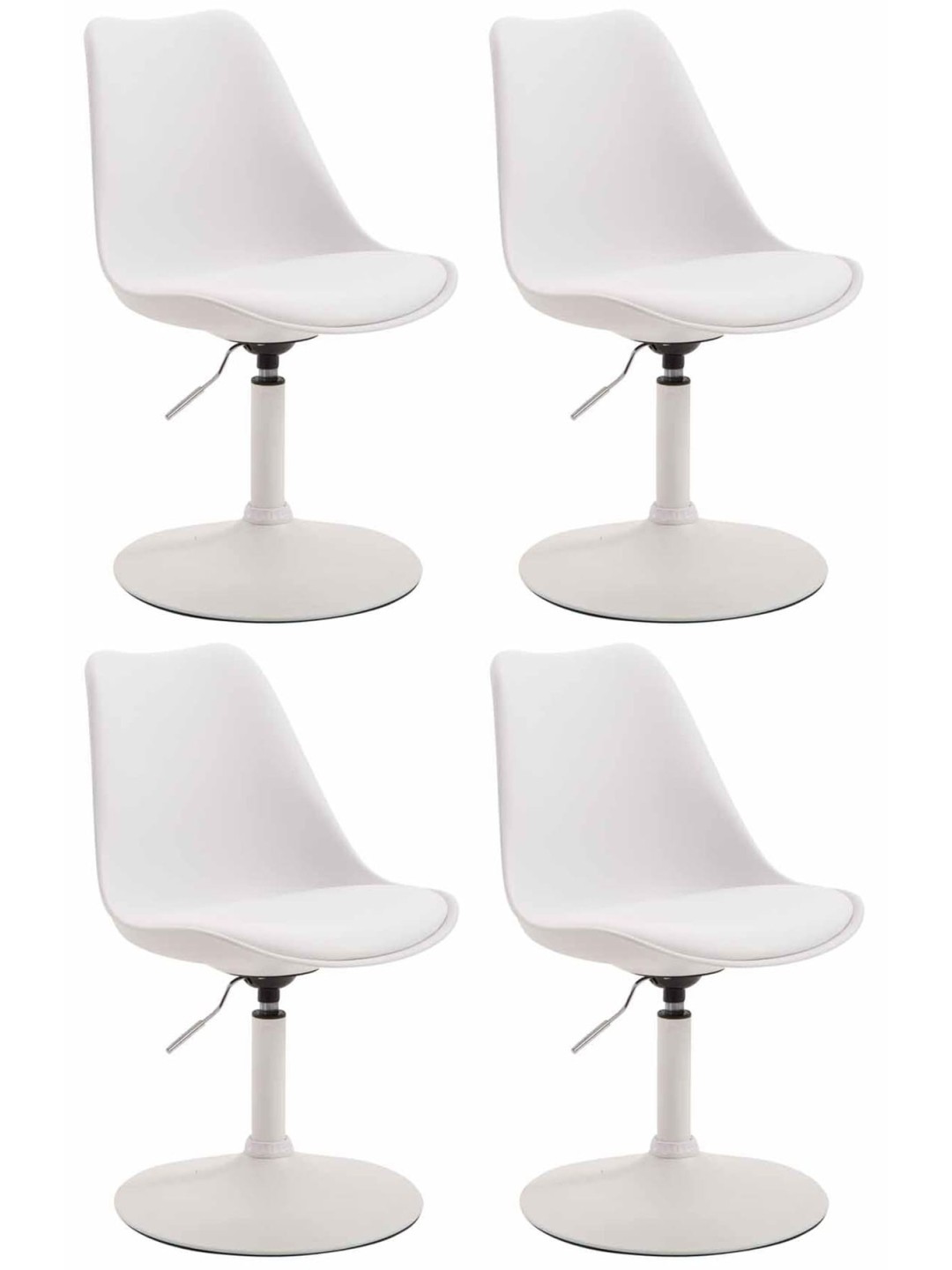 Lot de 4 chaises de salle à manger Maverick W plastique, blanc