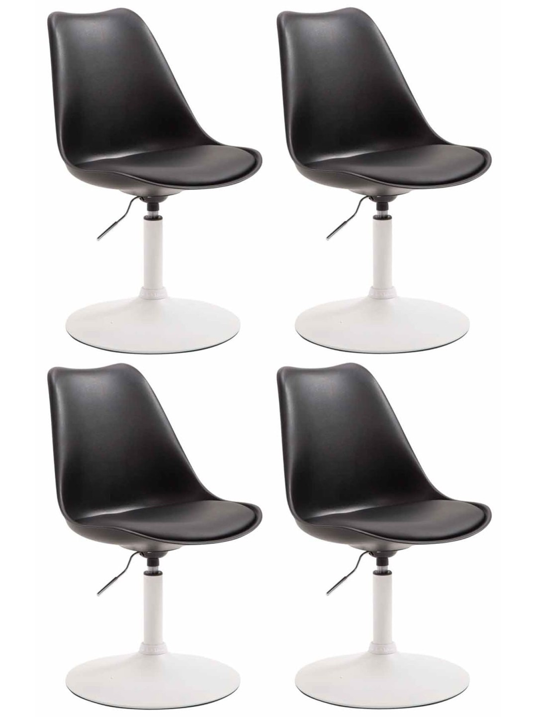 Lot de 4 chaises de salle à manger Maverick W plastique, noir