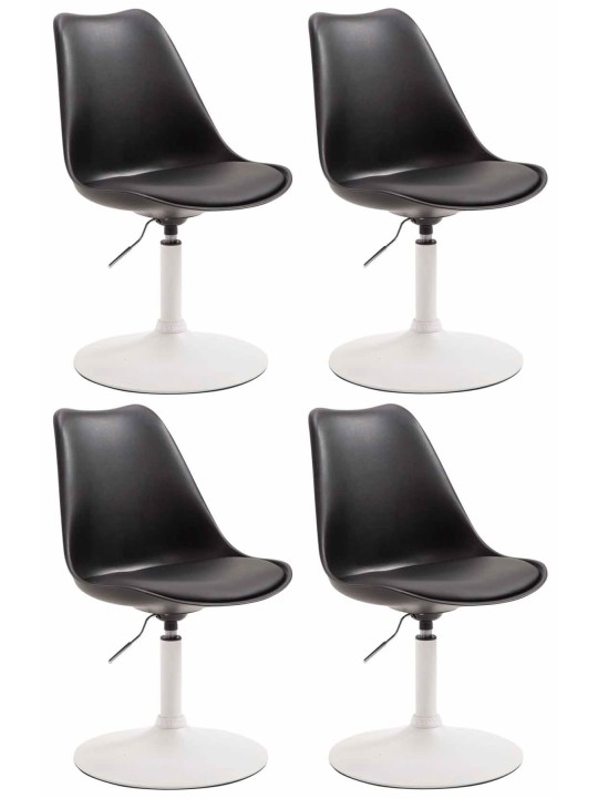 Lot de 4 chaises de salle à manger Maverick W plastique, noir