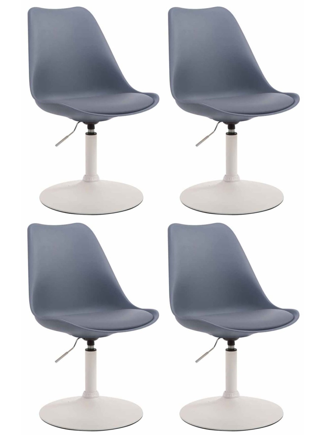 Lot de 4 chaises de salle à manger Maverick W plastique, gris