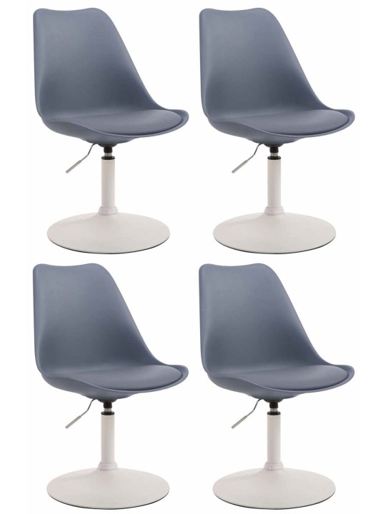 Lot de 4 chaises de salle à manger Maverick W plastique, gris