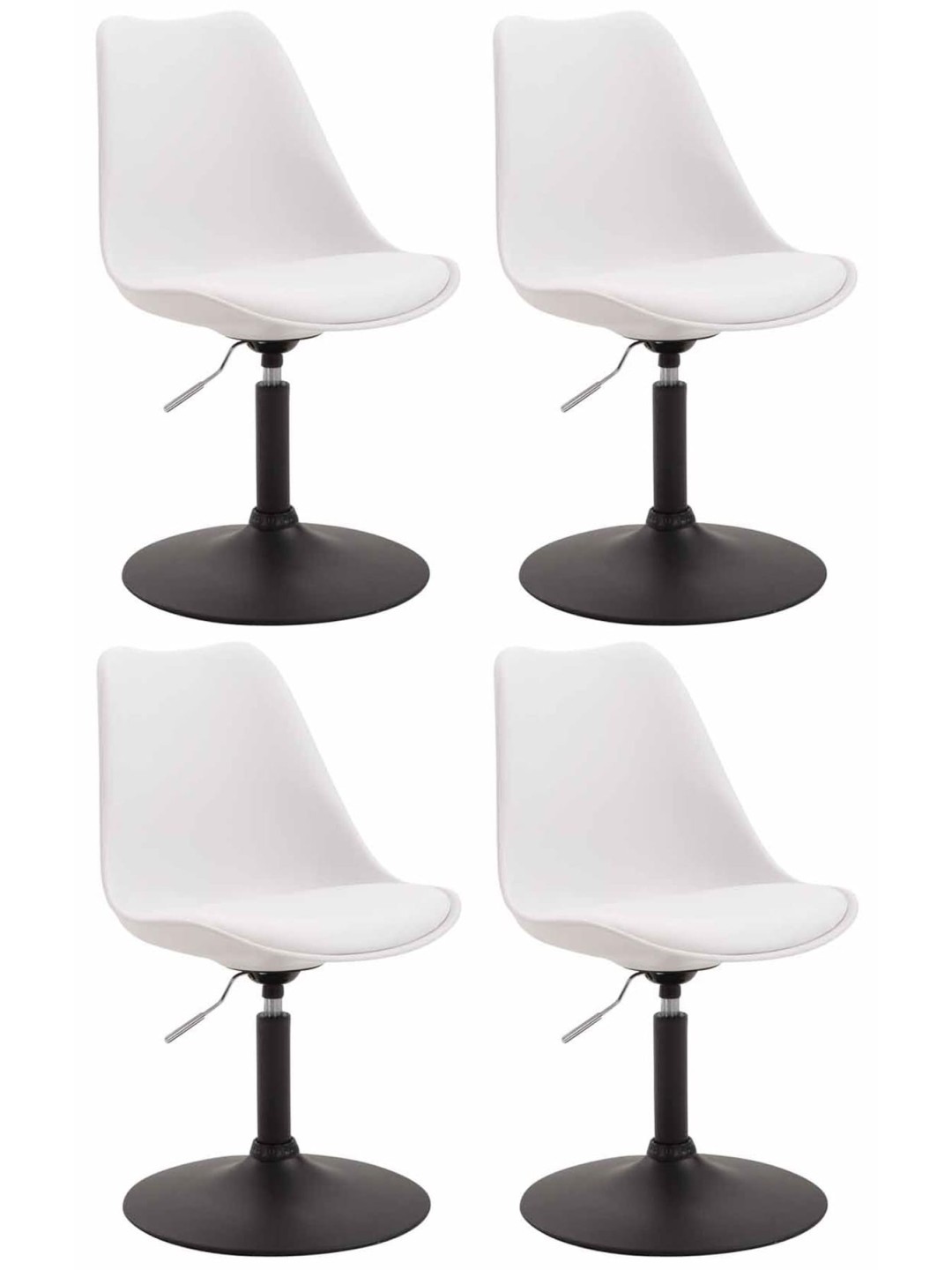 Lot de 4 chaises de salle à manger Maverick B en plastique, blanc