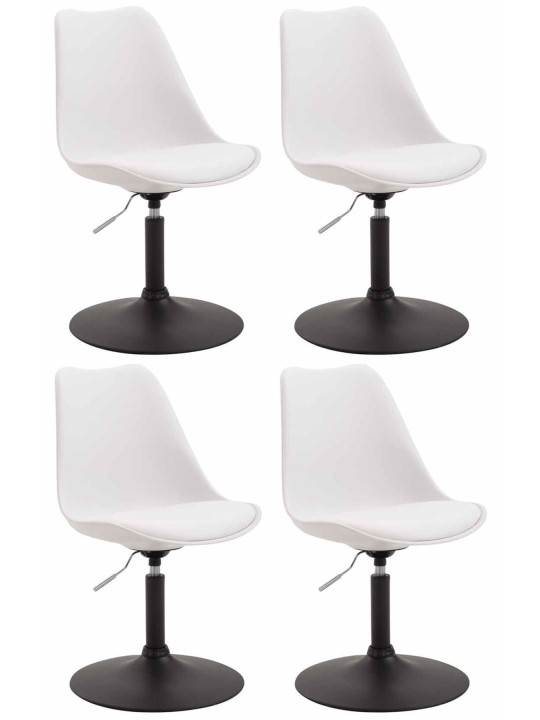 Lot de 4 chaises de salle à manger Maverick B en plastique, blanc