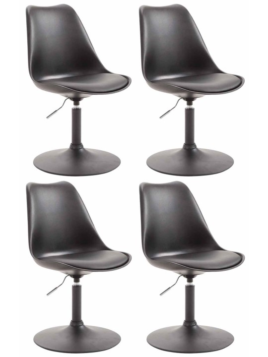 Lot de 4 chaises de salle à manger Maverick B en plastique, noir