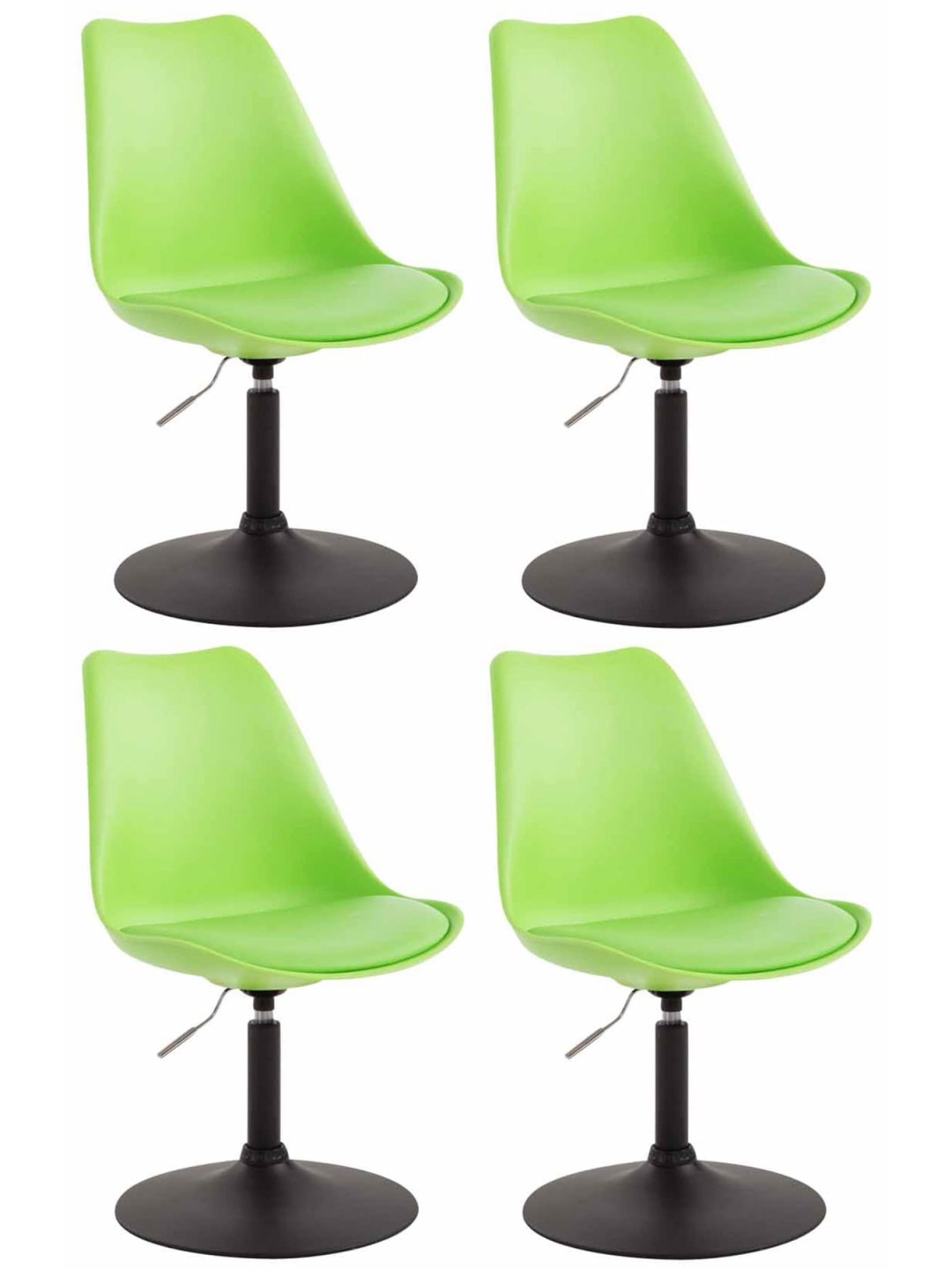 Lot de 4 chaises de salle à manger Maverick B en plastique, vert