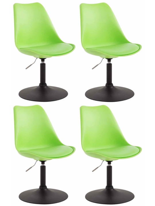 Lot de 4 chaises de salle à manger Maverick B en plastique, vert