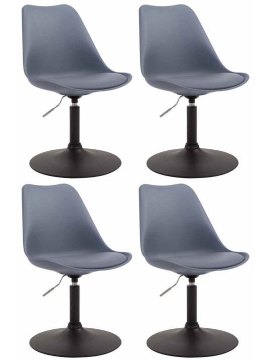 Lot de 4 chaises de salle à manger Maverick B en plastique, gris