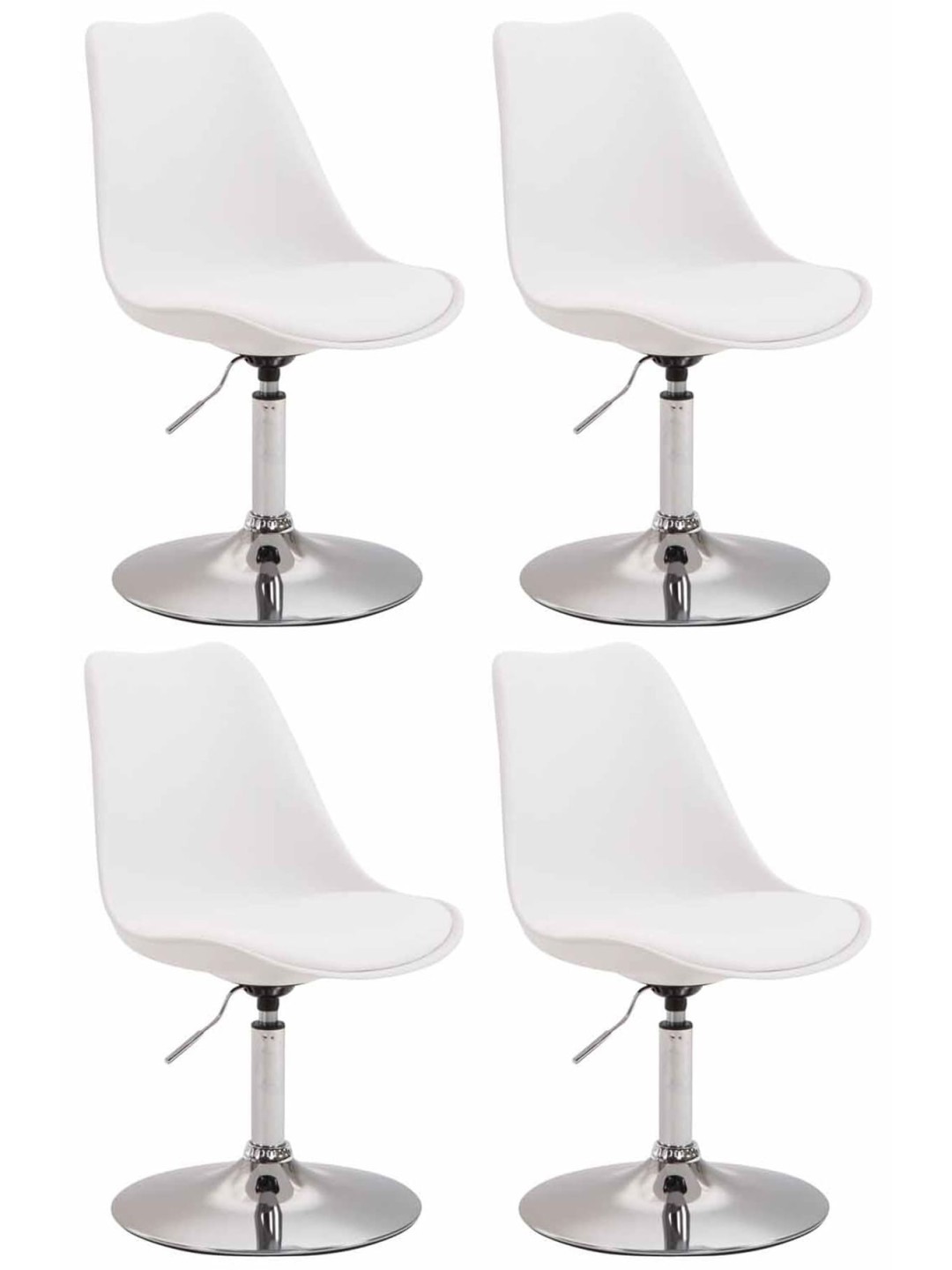 Lot de 4 chaises de salle à manger Maverick C plastique, blanc
