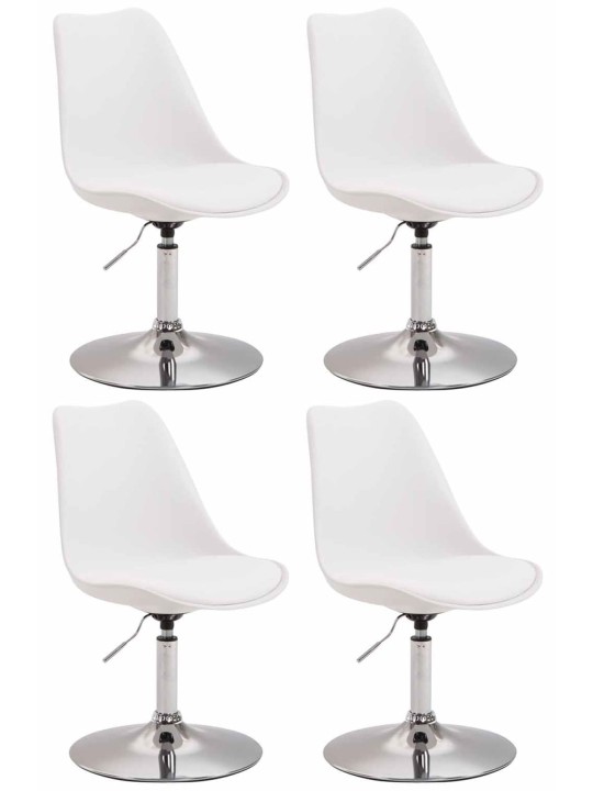 Lot de 4 chaises de salle à manger Maverick C plastique, blanc