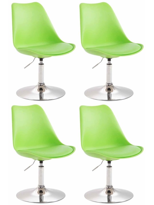Lot de 4 chaises de salle à manger Maverick C plastique, vert
