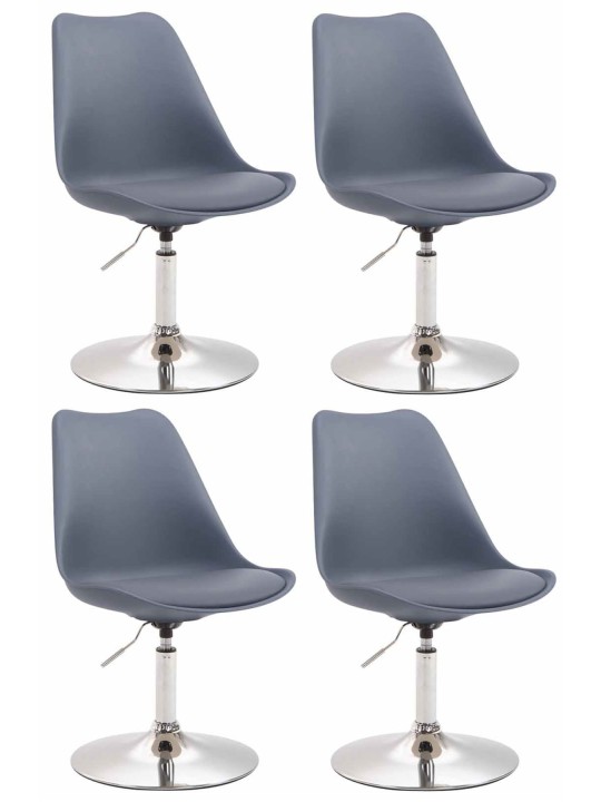 Lot de 4 chaises de salle à manger Maverick C plastique, gris