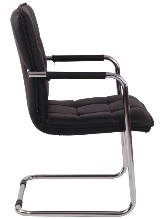 Lot de 2 chaises visiteurs Gandia simili cuir chrome, noir