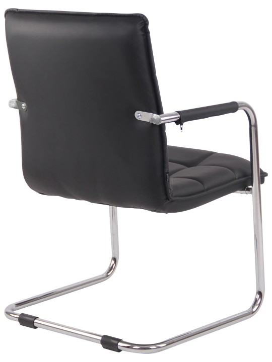 Lot de 2 chaises visiteurs Gandia simili cuir chrome, noir