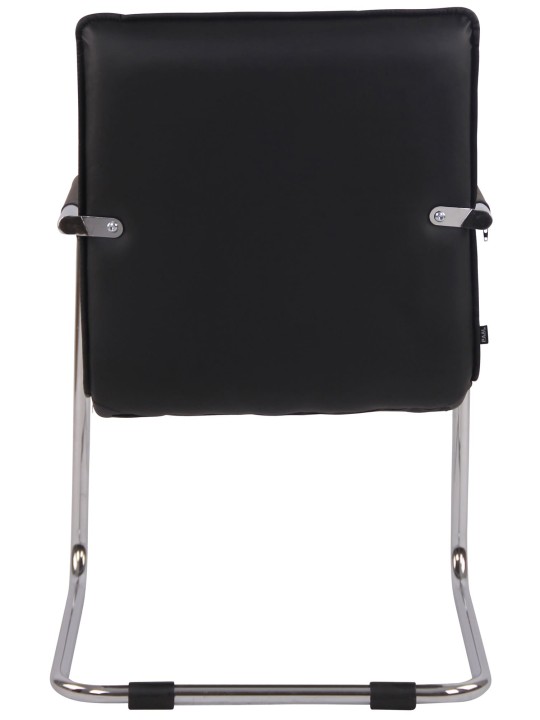 Lot de 2 chaises visiteurs Gandia simili cuir chrome, noir