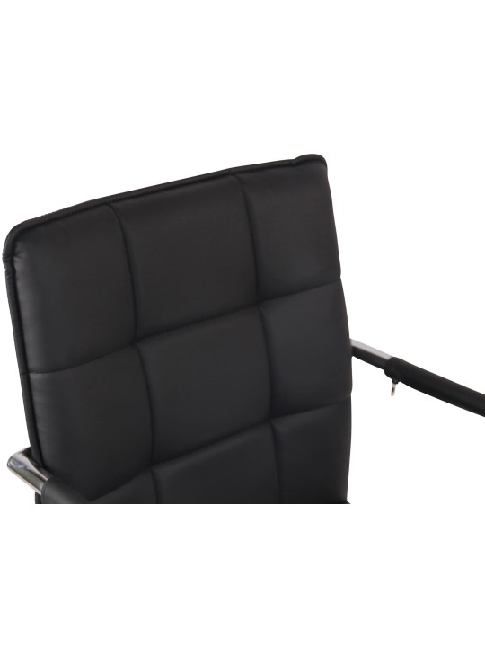 Lot de 2 chaises visiteurs Gandia simili cuir chrome, noir