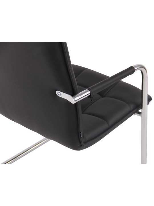 Lot de 2 chaises visiteurs Gandia simili cuir chrome, noir