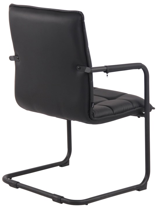 Lot de 2 chaises visiteurs Gandia simili cuir, noir