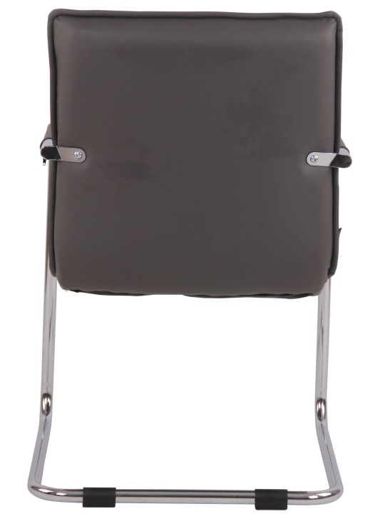 Lot de 2 chaises visiteurs Gandia simili cuir chrome, gris