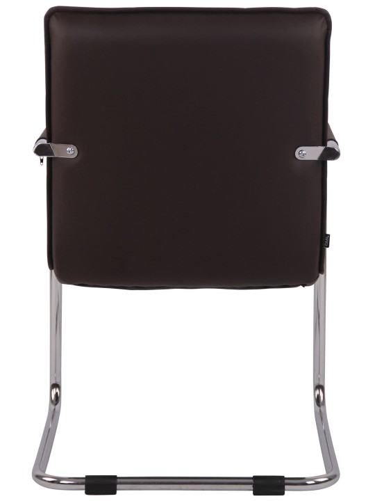 Lot de 2 chaises visiteurs Gandia simili cuir chrome, brun