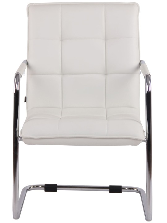 Lot de 2 chaises visiteurs Gandia simili cuir chrome, blanc