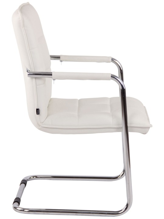 Lot de 2 chaises visiteurs Gandia simili cuir chrome, blanc