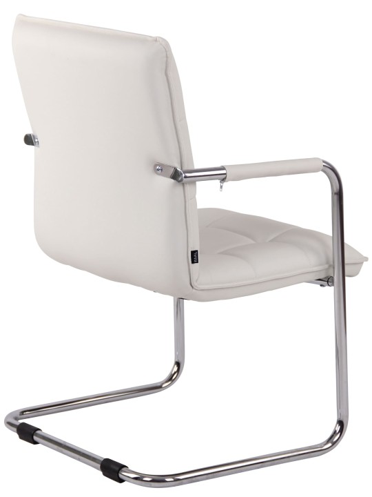Lot de 2 chaises visiteurs Gandia simili cuir chrome, blanc
