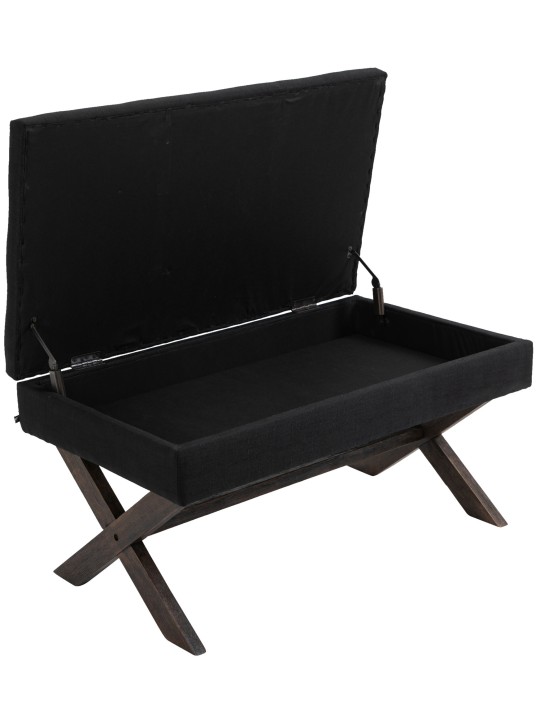 Banc Namaro tissu antique, noir