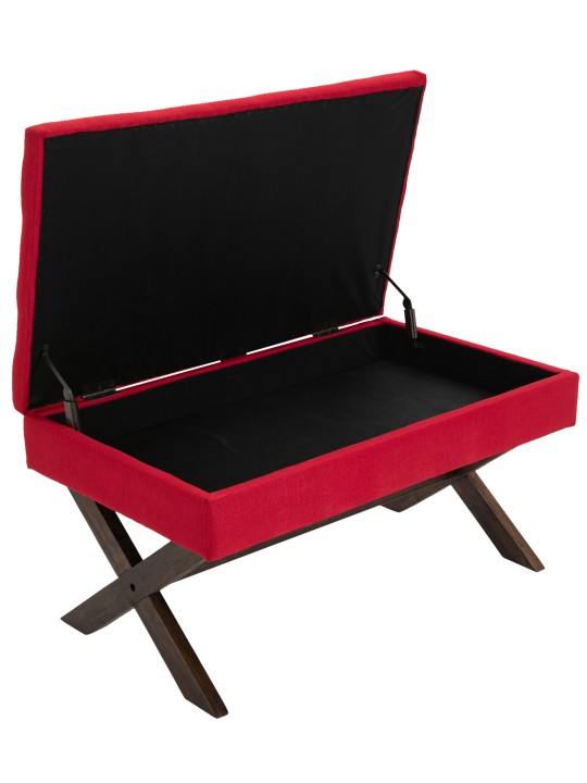 Banc Namaro tissu antique, rouge