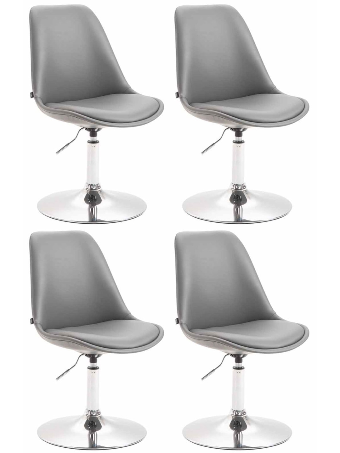 Lot de 4 chaises de salle à manger Maverick C simili cuir, gris