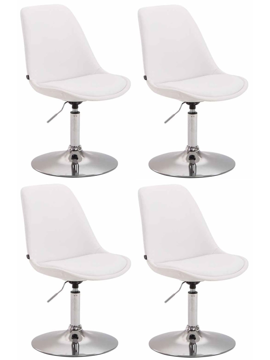 Lot de 4 chaises de salle à manger Maverick C simili cuir, blanc