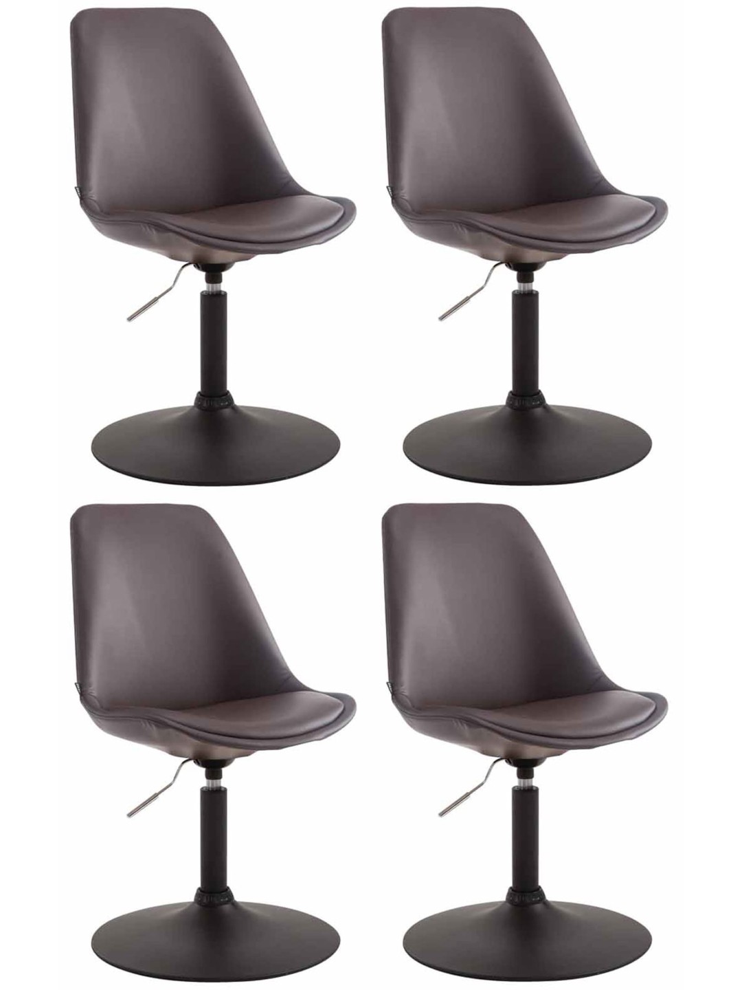 Lot de 4 chaises de salle à manger Maverick B simili cuir, brun