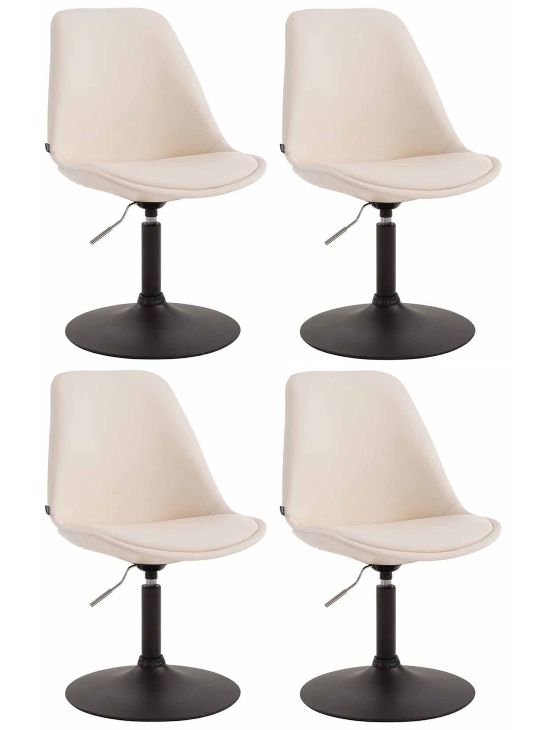 Lot de 4 chaises de salle à manger Maverick B simili cuir, crème