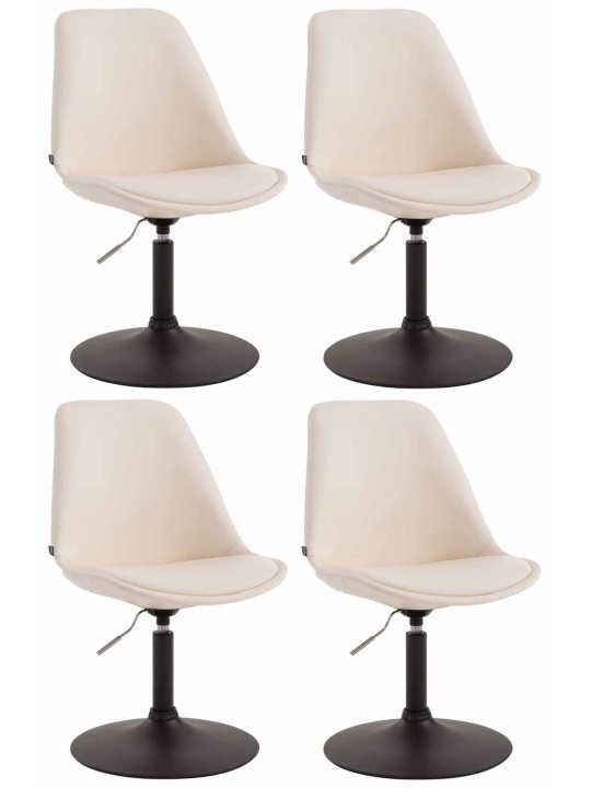 Lot de 4 chaises de salle à manger Maverick B simili cuir, crème Lot de 4 chaises de salle à manger Maverick B simili cuir, crème