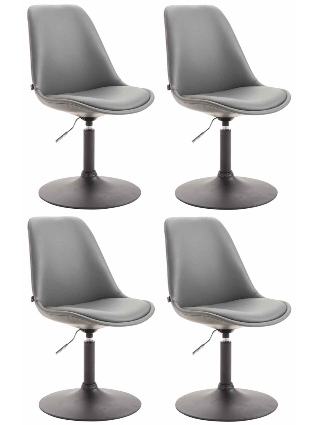 Lot de 4 chaises de salle à manger Maverick B simili cuir, gris