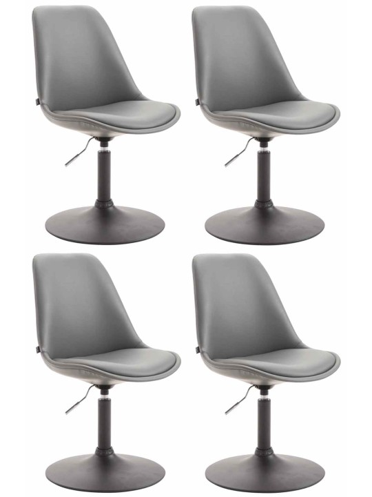 Lot de 4 chaises de salle à manger Maverick B simili cuir, gris